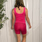 Sculpt Biker Shorts: PLUM PINK