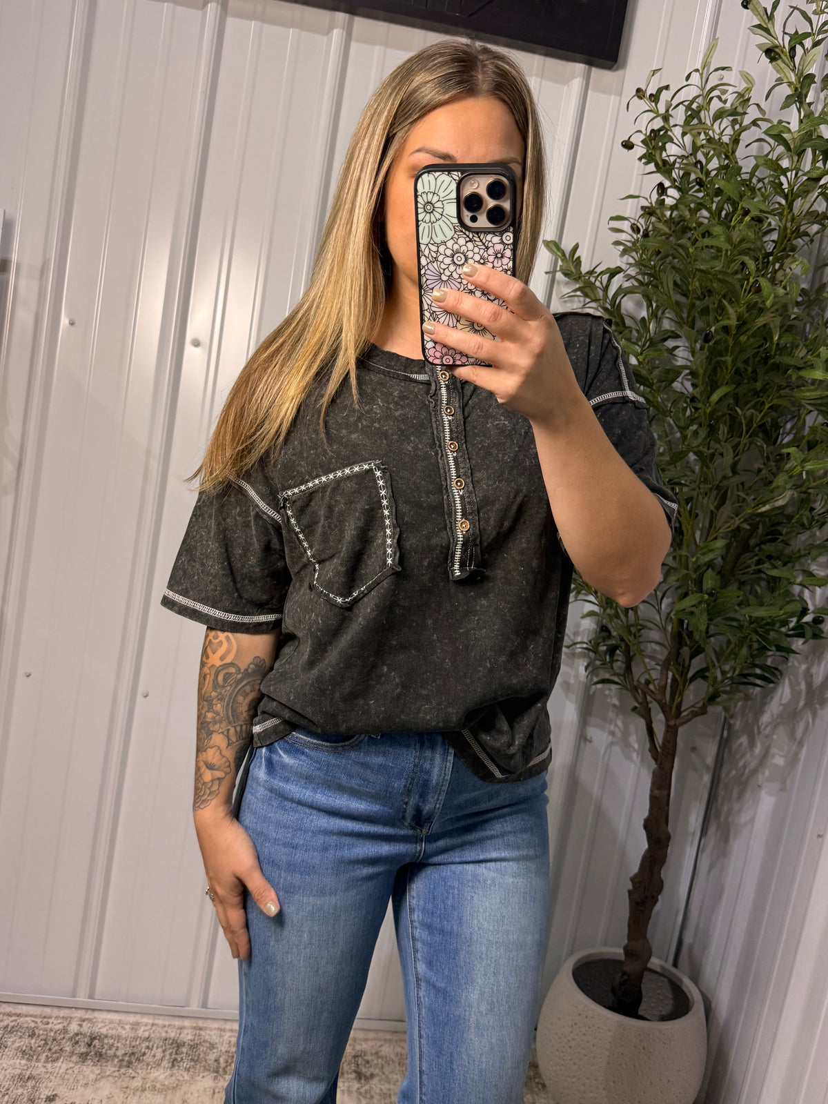 Mineral Wash Pocket Tee