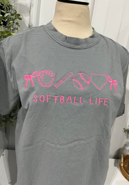 Embroidery - Softball Life - ADULT CC T-shirt