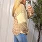 Plaid Contrast Pullover