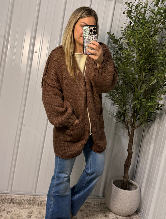 CHUNKY KNIT SWEATER CARDIGAN