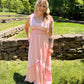 LACE INSET MAXI DRESS - Light Pink