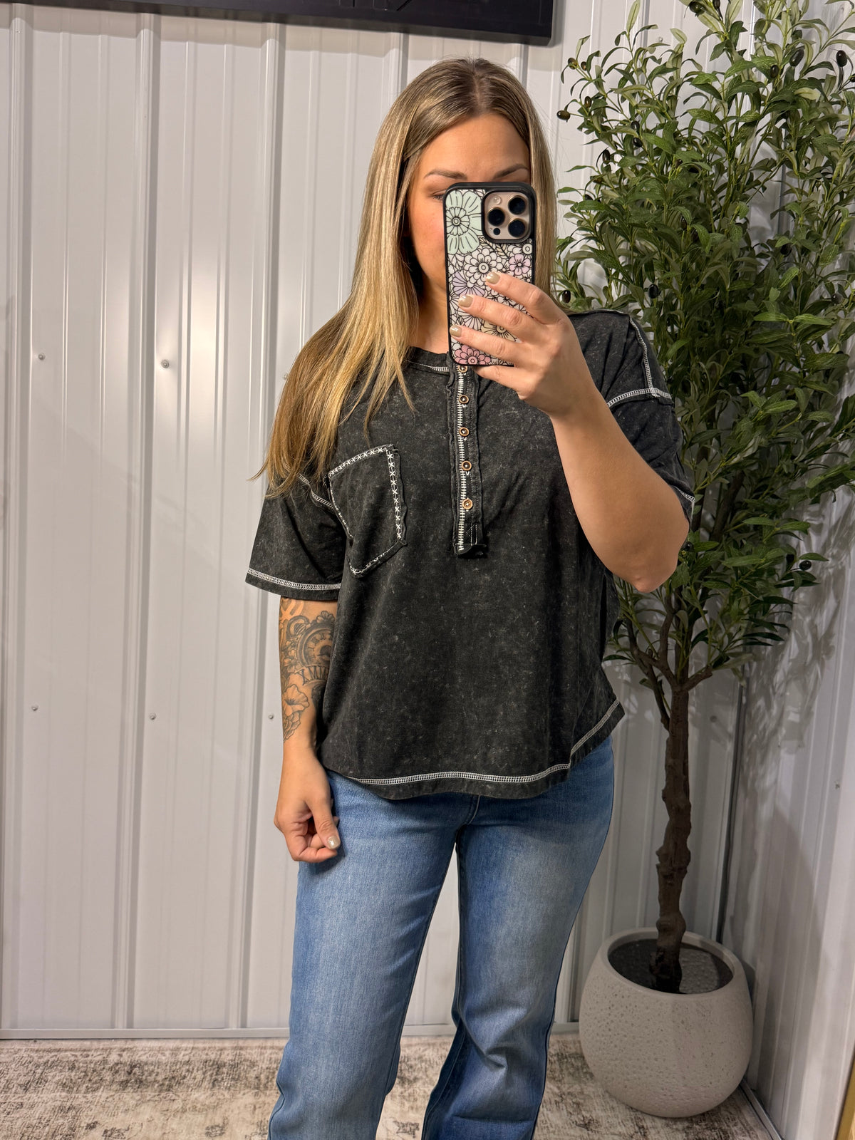 Mineral Wash Pocket Tee