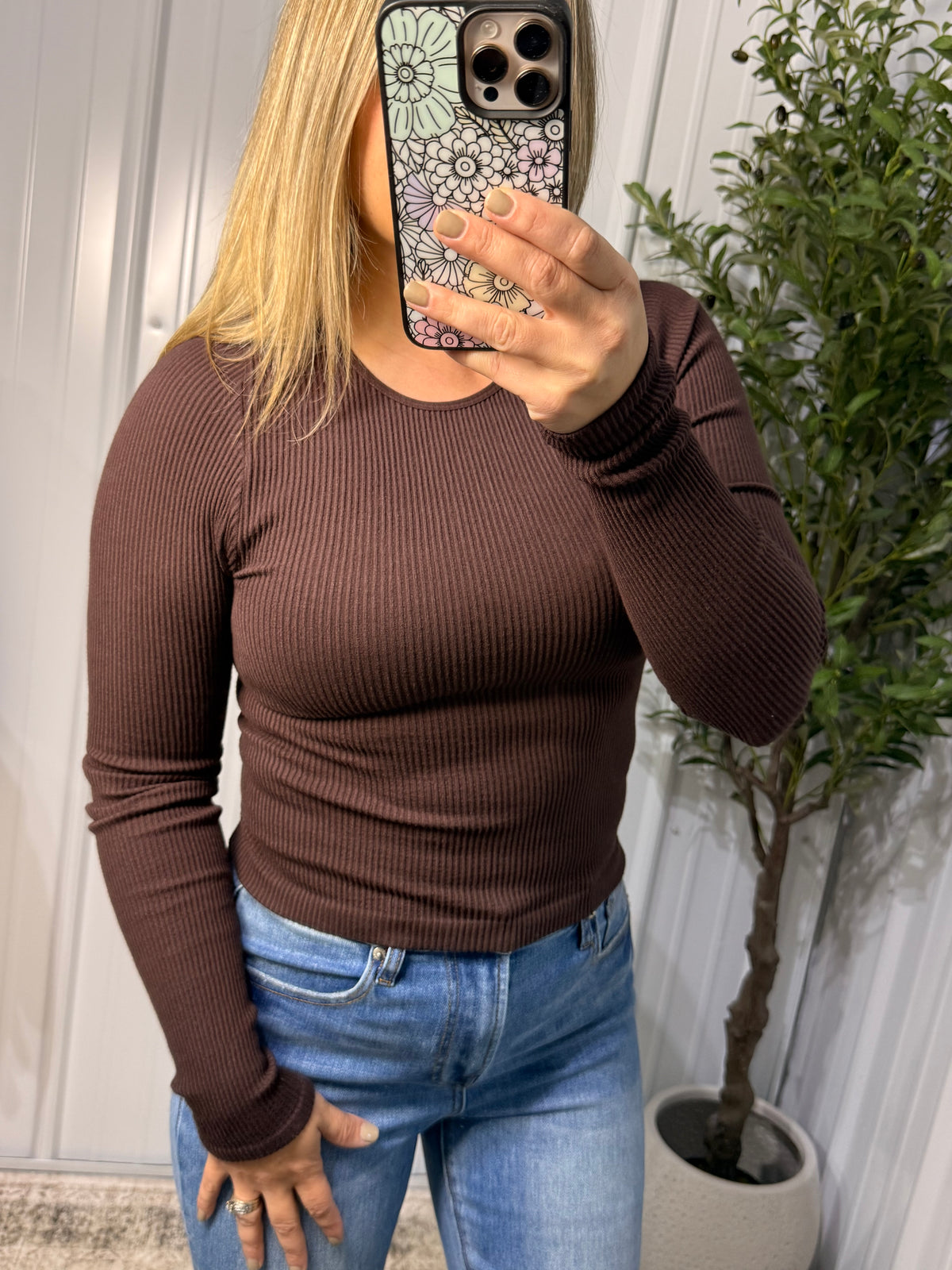 Second Skin Ribbed Seamless - Coffee Bean