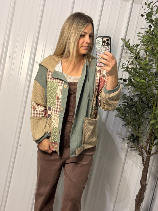 Fall Frenzy Patchwork Hoodie