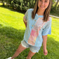 Spring Printed Block Henley Top