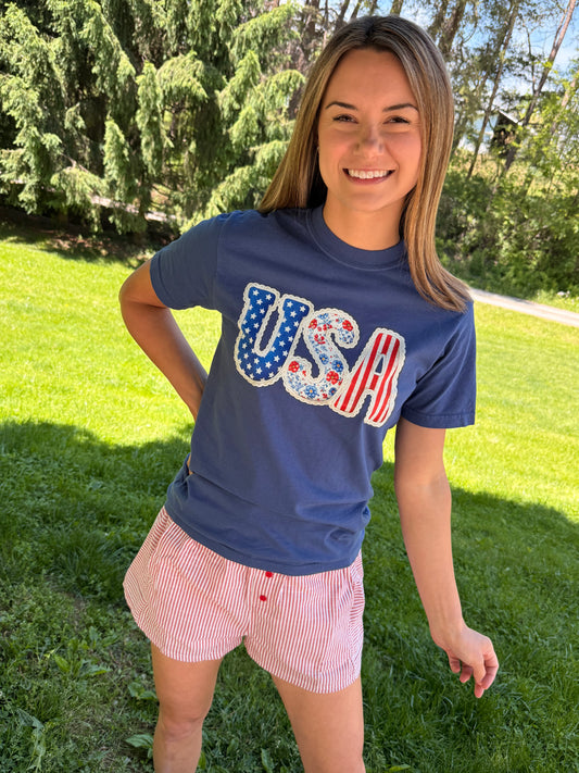 USA Faux Lace Graphic