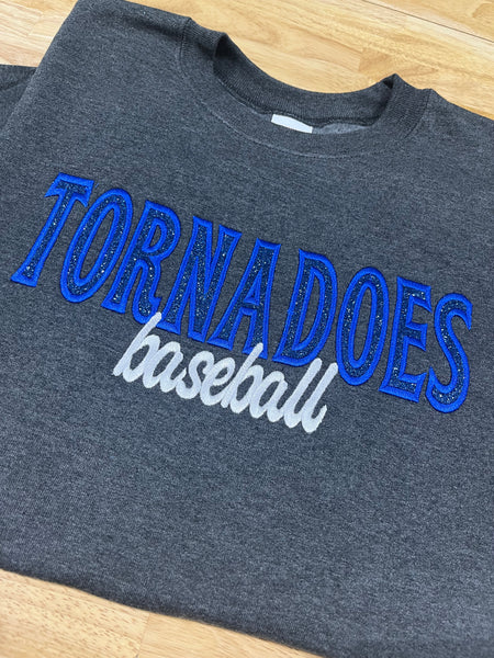 Embroidery - Custom Mascot w/sport, HTV Glitter - YOUTH Sweatshirt or T-shirt