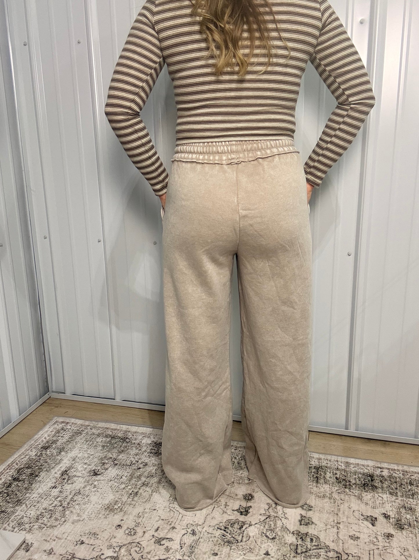 Acid Wash Sweatpants with Pockets