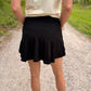 BUTTER V SHAPED HIGH-WAIST SKORT - Black