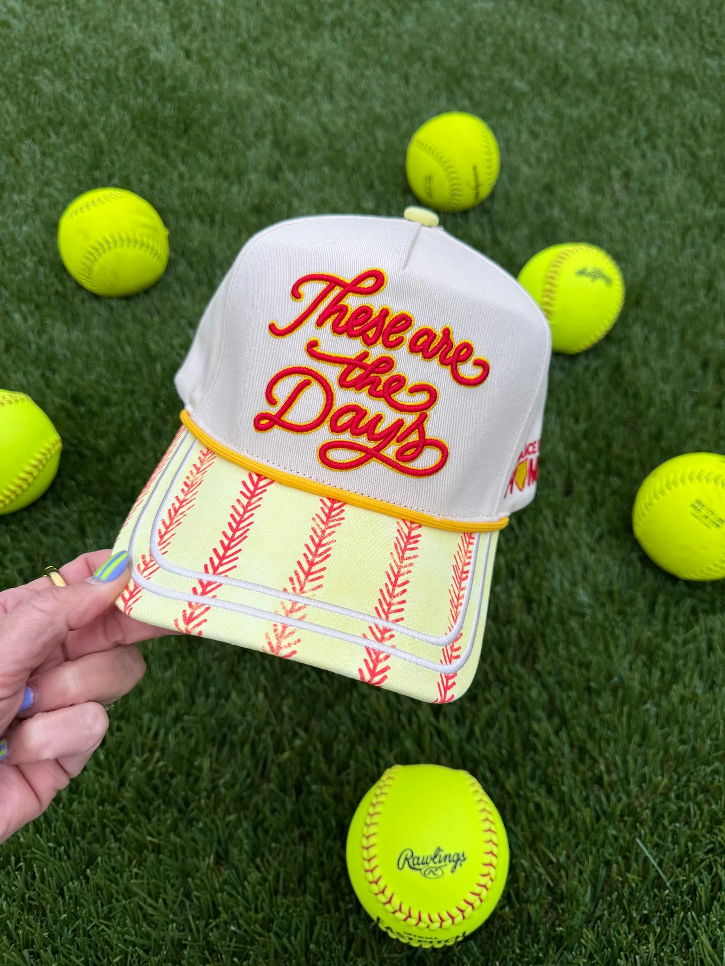 Softball These are the days Embroidered Hat