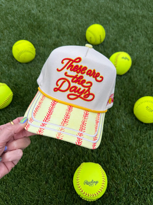 Softball These are the days Embroidered Hat