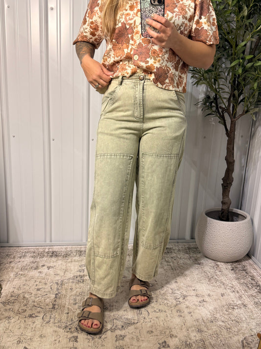 WENDY MID RISE BARREL PANTS