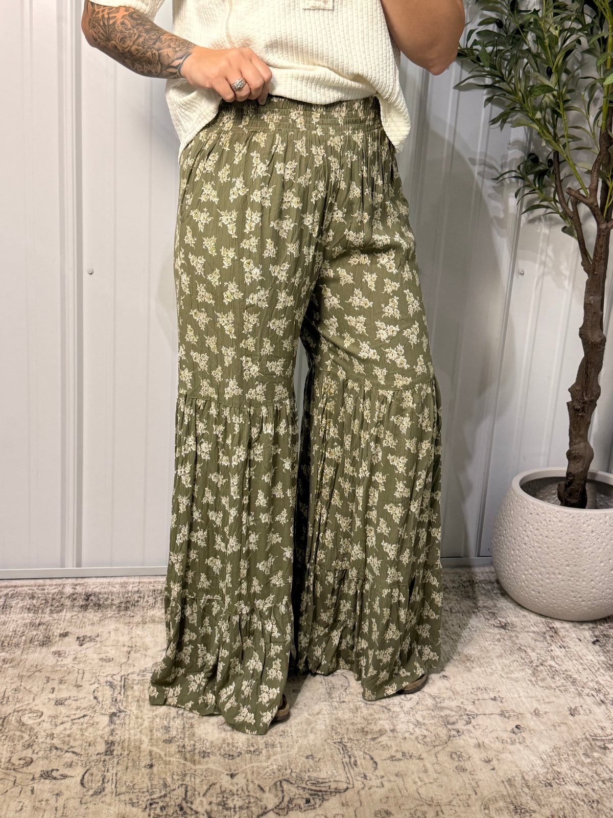 Angie Floral Wide Leg Pants