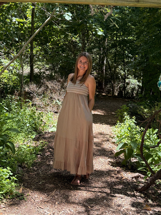 SMOCKED MAXI DRESS