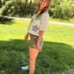 Raw Edge Star Patch Top: WHITE