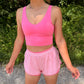 Performance Cropped Tank Top - HOT PINK