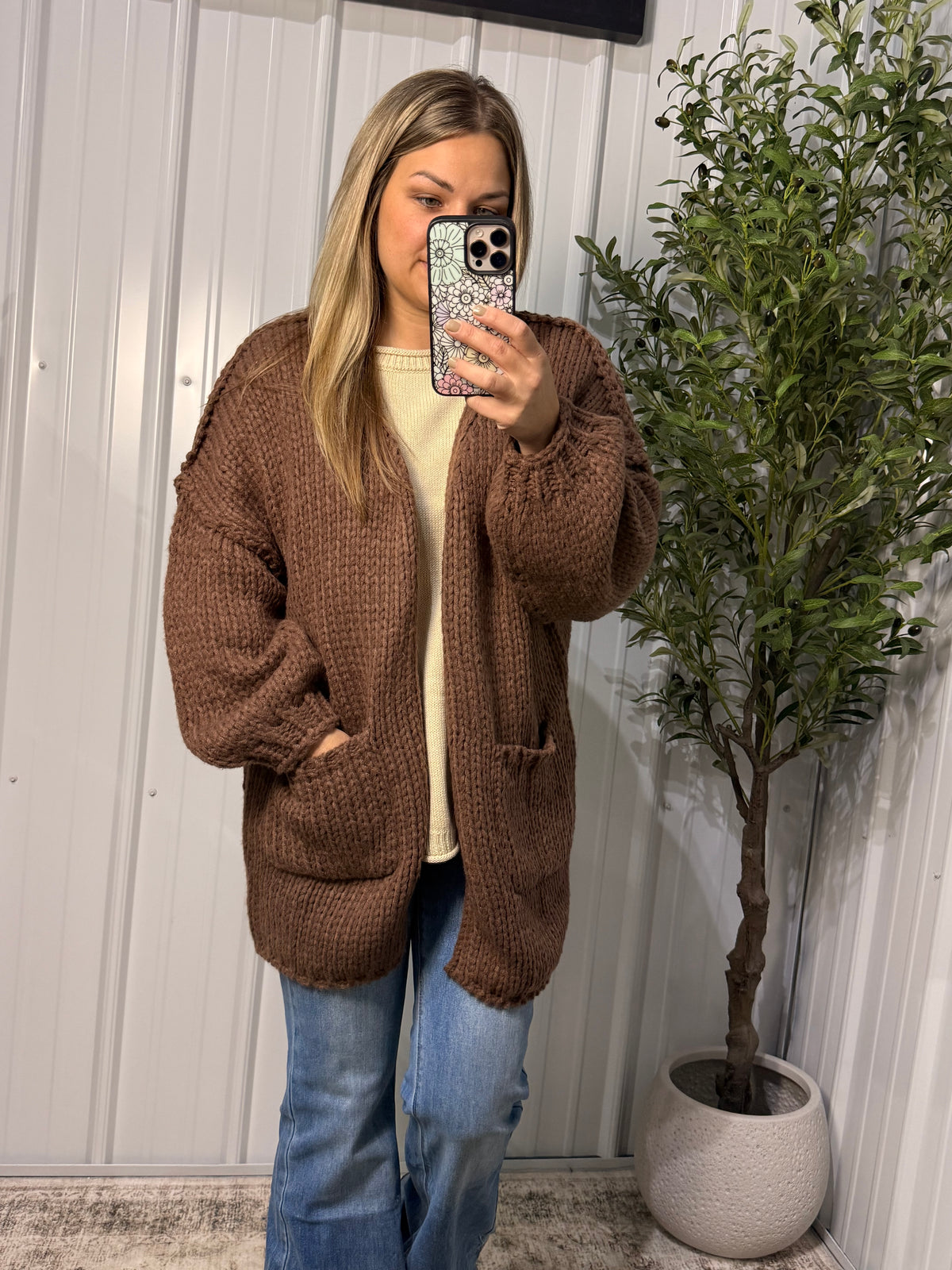 CHUNKY KNIT SWEATER CARDIGAN