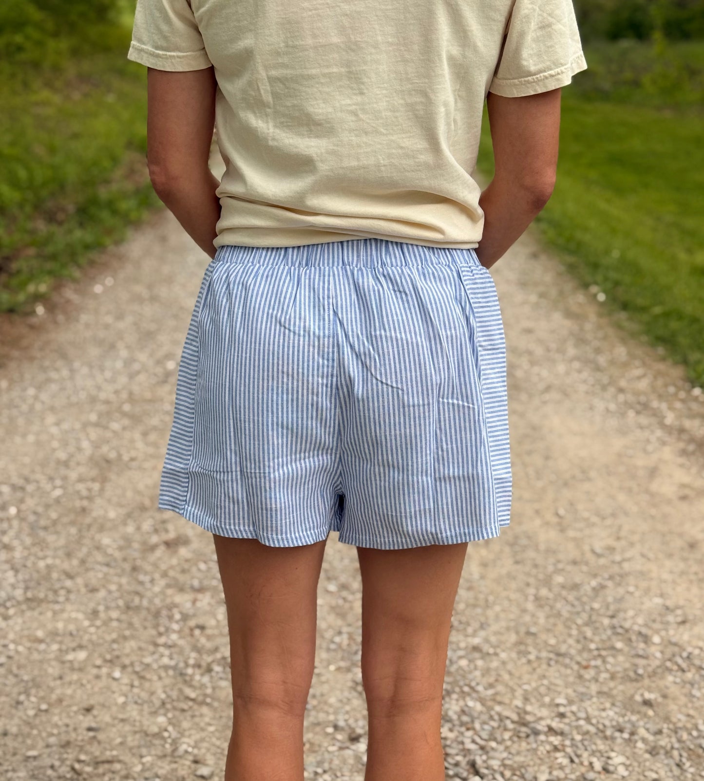 Checker Boxer Shorts: BLUE STRIPE