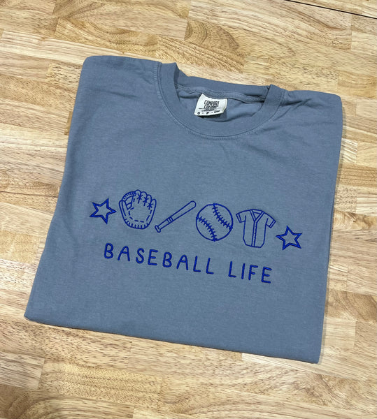 Embroidery - Baseball Life - ADULT CC T-shirt