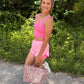 Vinyl Large Tote Bag - Green/Pink