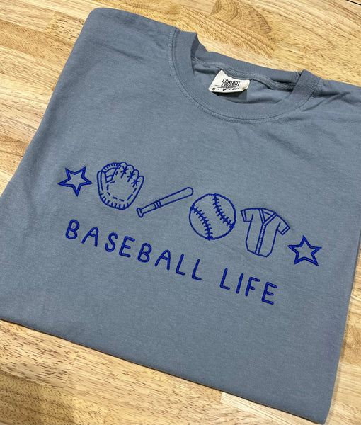 Embroidery - Baseball Life - ADULT CC T-shirt