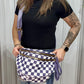 Checkered Crossbody Messenger Bag