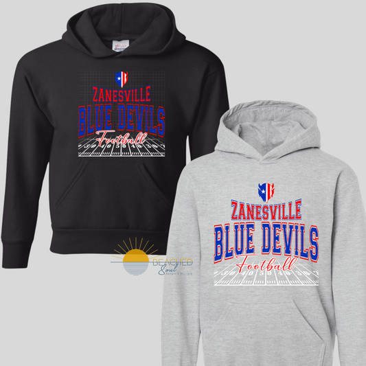 ADULT Blue Devils Field Logo - HOODIE