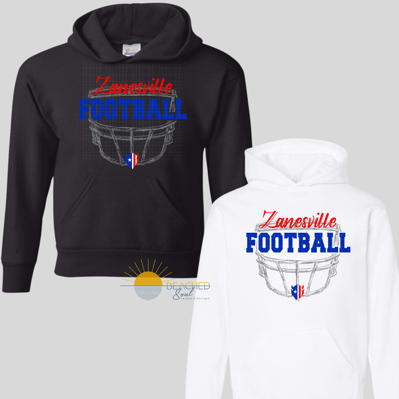 TODDLER/YOUTH Blue Devils Football Helmet Logo - HOODIE
