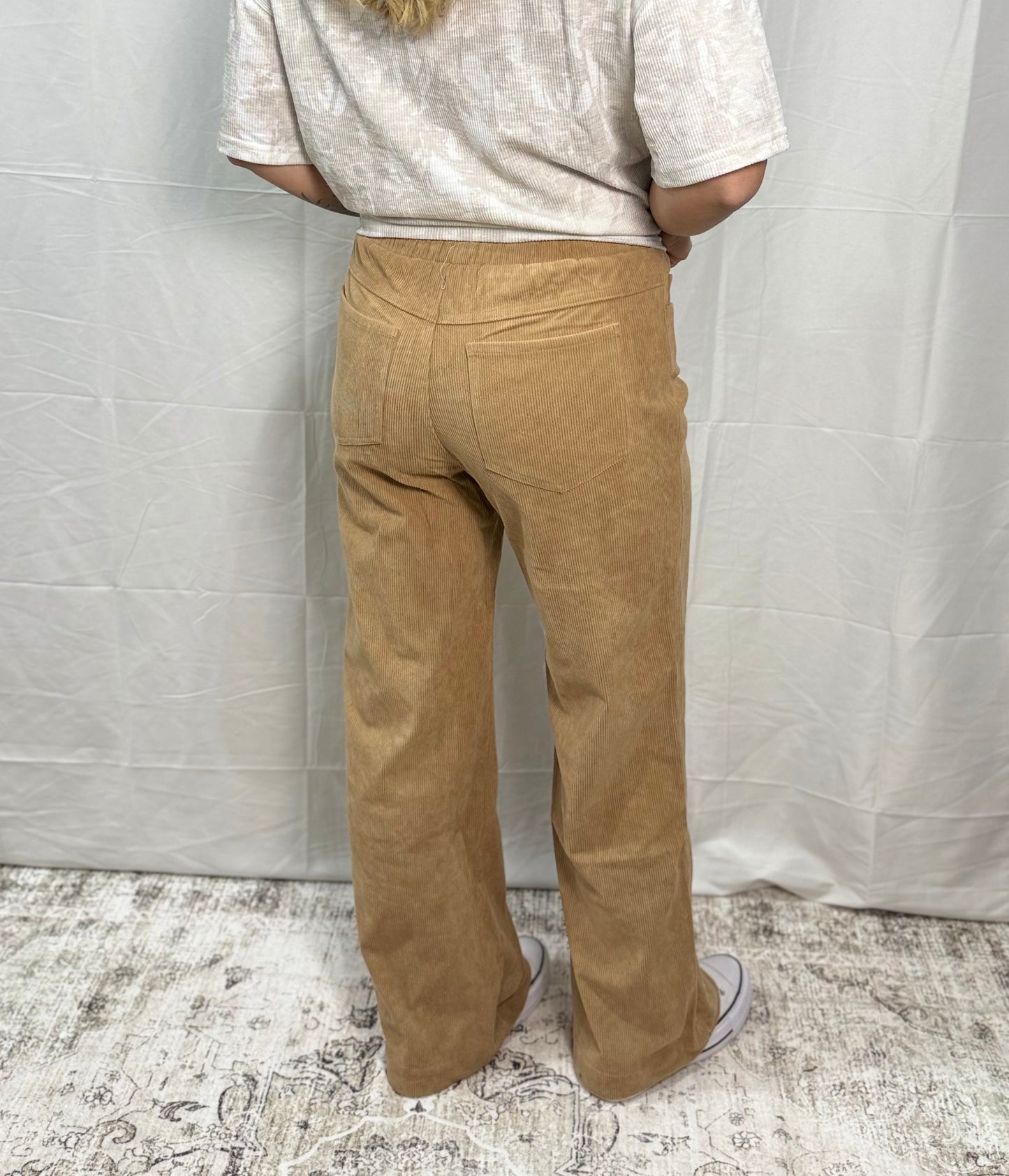 Corduroy Wide Leg Pants - Camel