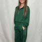 Green Piping Athletic Set - Oversized, Wide Leg