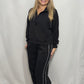 Black Piping Athletic Set - Oversized, Wide Leg