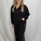 Black Piping Athletic Set - Oversized, Wide Leg