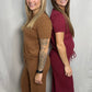 Brown Cozy Knit Sweater Set - Ankle style pant