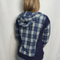 Navy Plaid Hoodie Pullover - True to size