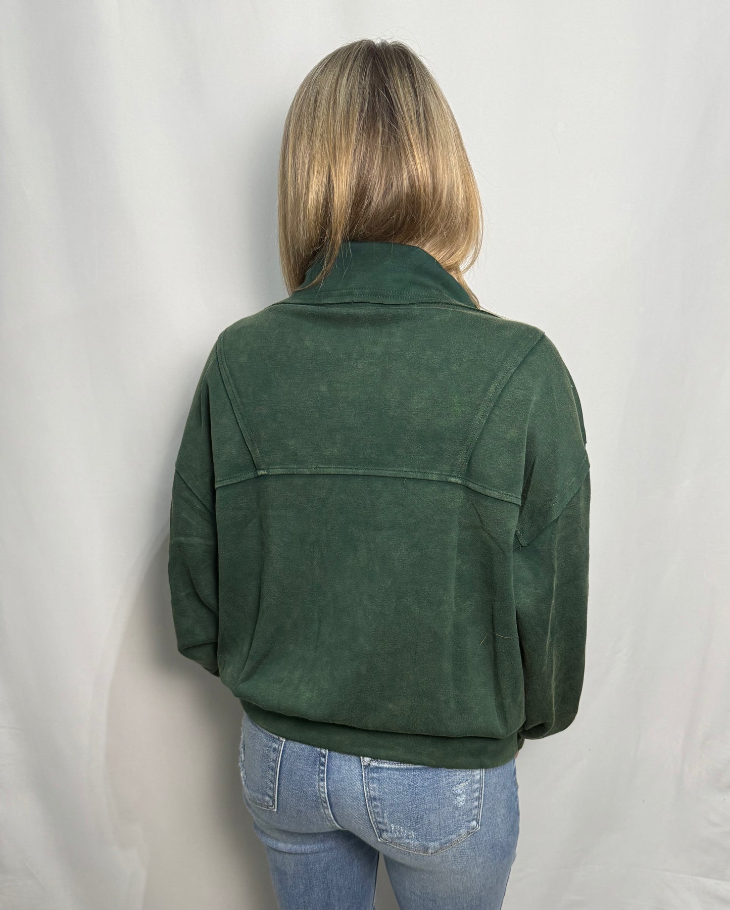 Hunter Mineral Wash Scuba Half Zip - Loose fit