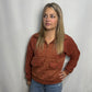 Rust Quilted Half Zip Pullover - True to size