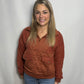 Rust Quilted Half Zip Pullover - True to size
