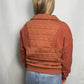 Rust Quilted Half Zip Pullover - True to size