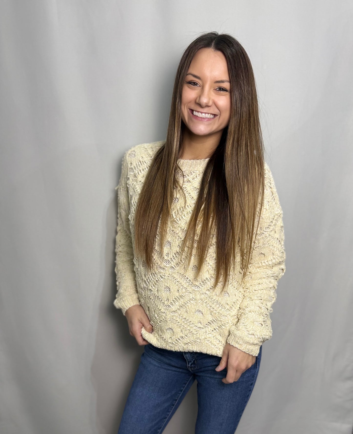 Creamy Custard Knit Sweater
