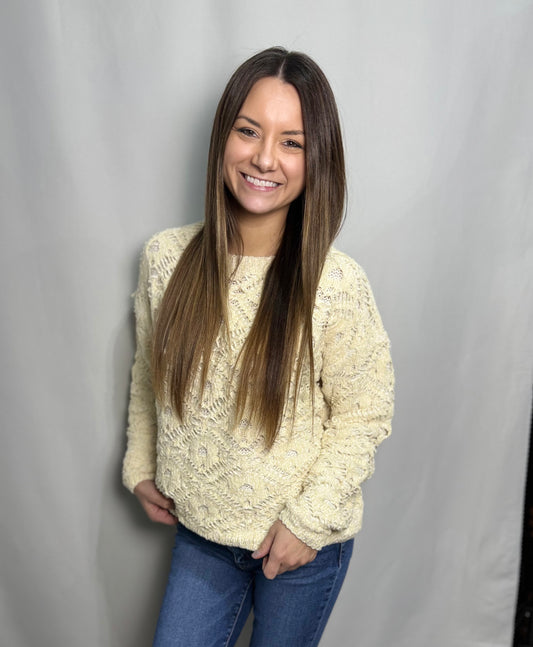 Creamy Custard Knit Sweater