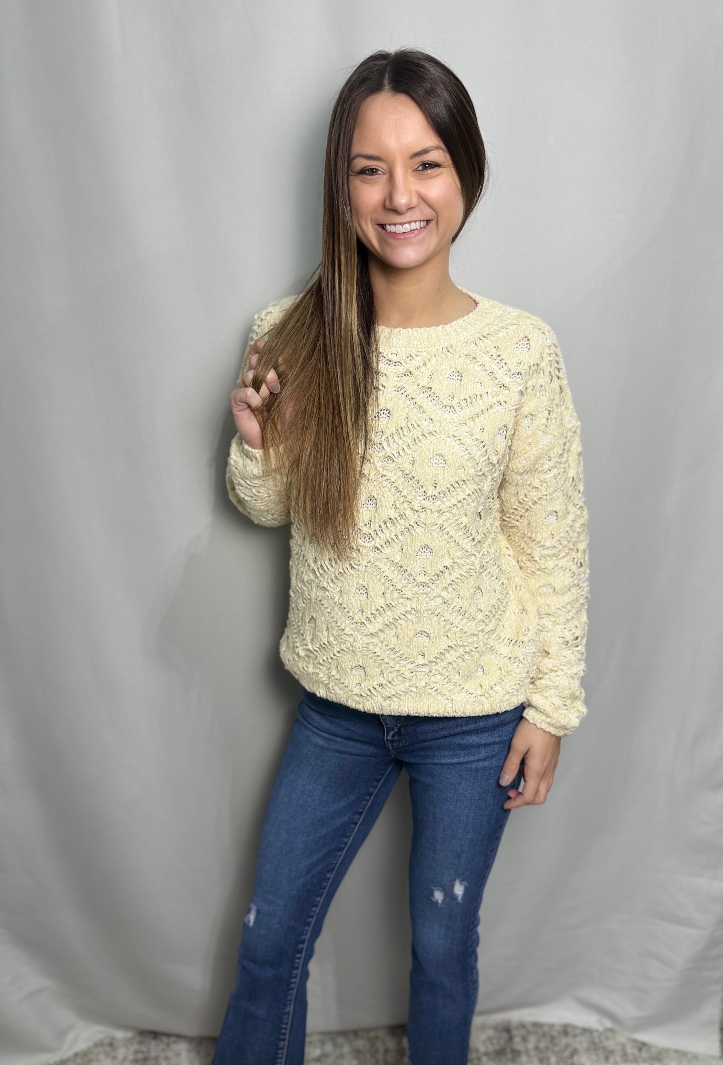 Creamy Custard Knit Sweater