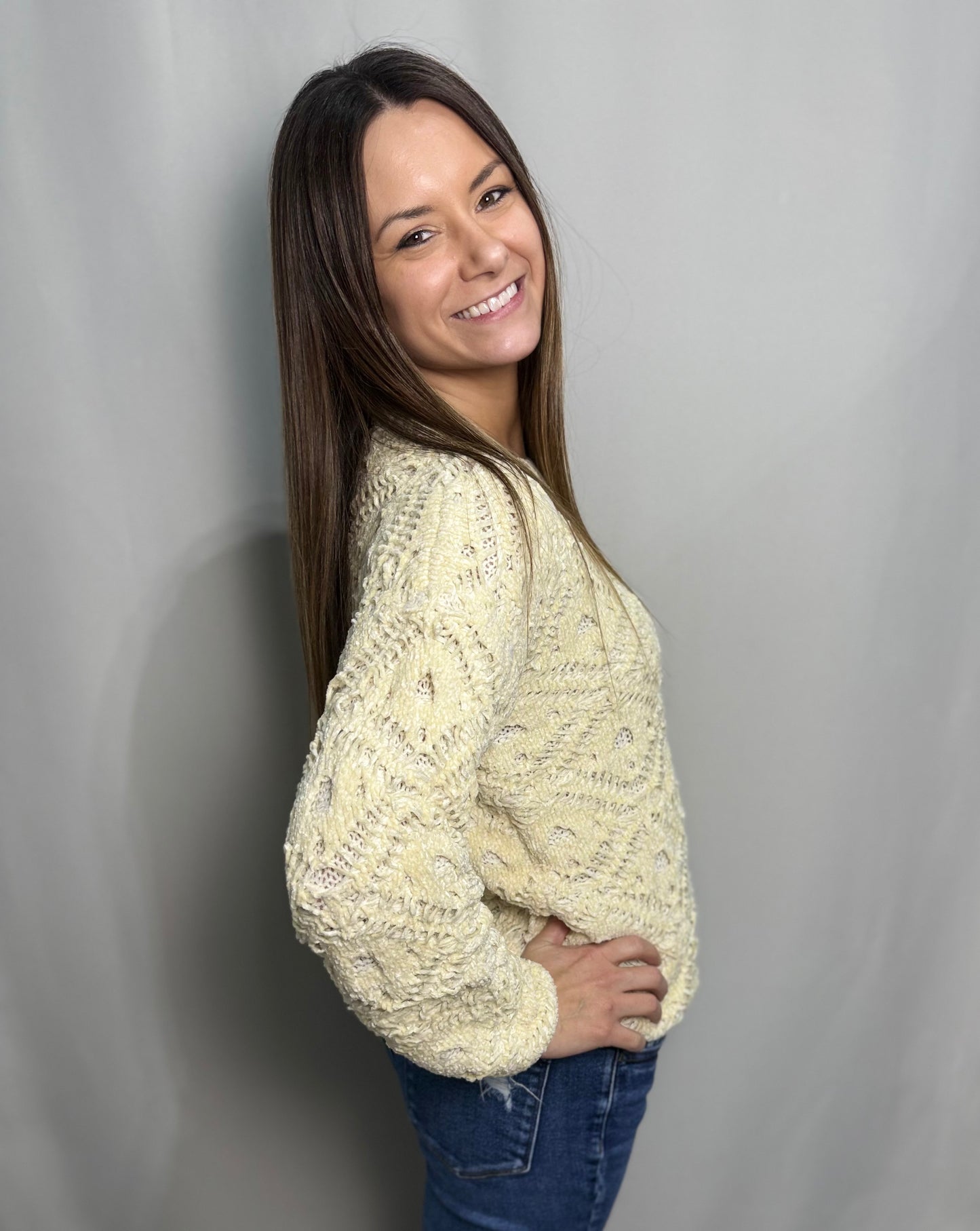 Creamy Custard Knit Sweater