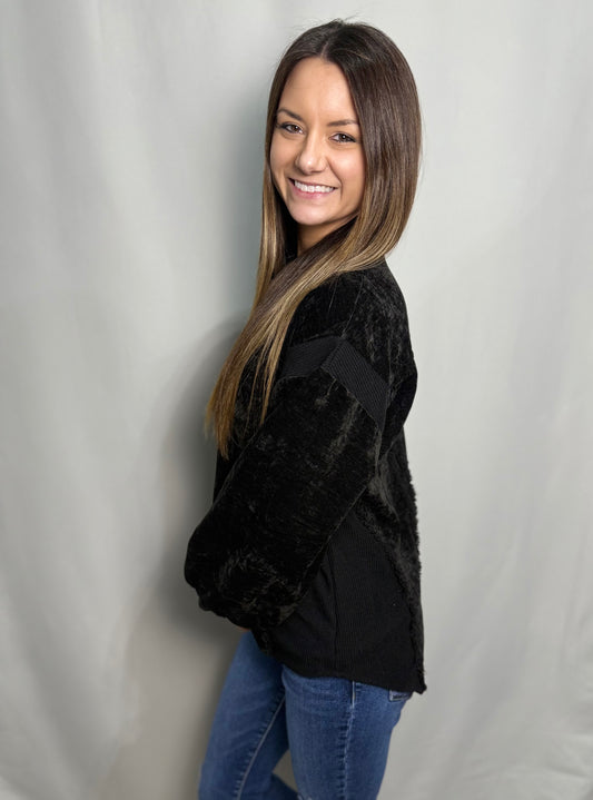 Black Velvety Cozy Shacket