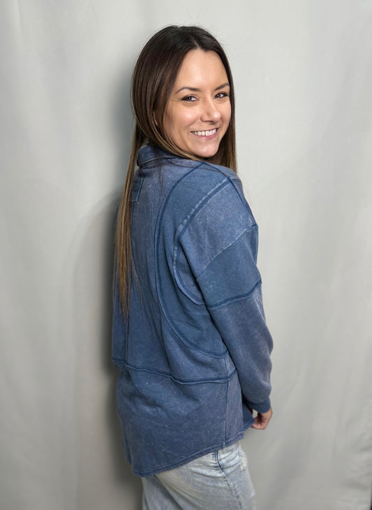 Denim Oversized French Terry Knit