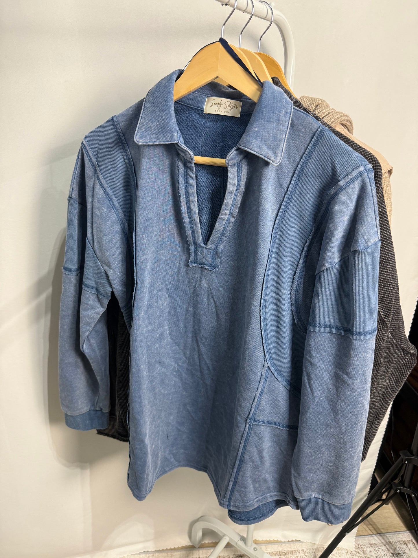 Denim Oversized French Terry Knit