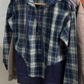 Navy Plaid Hoodie Pullover - True to size