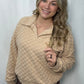 Textured Collared Pullover - Taupe