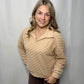 Textured Collared Pullover - Taupe