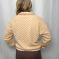 Textured Collared Pullover - Taupe